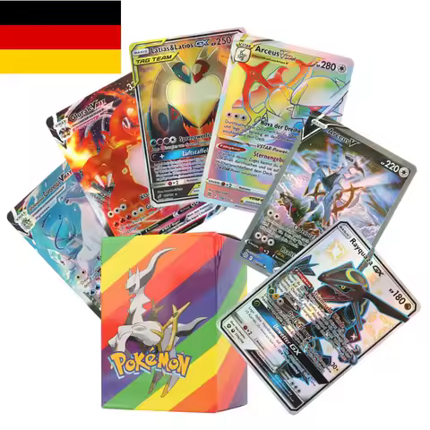 100/120Pcs German Pokemon Shiny Cards rare Vmax V Vstar GX Tag Charizard pikachu Rayquaza Arceus Col