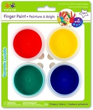 Krafty Kids Washable Primary Fingerpaint Tubs, 80g, 4-Piece