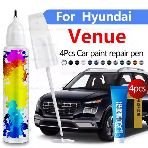 Car Paint Repair Pen For 2019-2025 Hyundai Venue Paint Scratch Repair Accessories 4PCS White WAW Blu