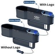 ช่องเก็บของเบาะที่นั่งแบบรถยนต์เชอรี่ช่องด้านหน้าแผงคอนโซลที่นั่งด้านข้างพร้อมชาร์จไร้สายชาร์จสำหรับ