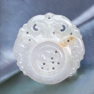 冰種飄紅翡翡翠三羊開泰項鍊 | 天然緬甸玉A貨翡翠 | 送禮