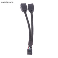 OLE 1Pc Computer Motherboard USB Extension Cable 9 Pin 1 Female To 2 Male Y Splitter Audio HD Extension Cable For PC DIY 15cm OLE