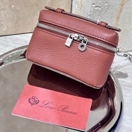 Loro Piana mini 磚紅色零錢包 耳機包 掛飾包