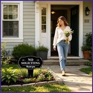 No Soliciting Sign for Yard Rustproof Heavy Duty Metal Thick Outdoor Yard No Solicitation Sign for C