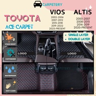 TOYOTA Vios Corolla Altis E210 XP150 XP40 XP90 DUGONG Car Carpet Carmat Interior Alas Kaki Kereta Bl