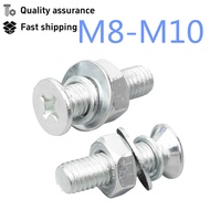 White Galvanized Countersunk Head Phillips Screw Nut Set M8-M10 with Flat Washer Spring Washer Screw