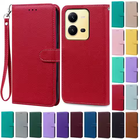 For Vivo X80 Lite Case Luxury Leather Wallet Flip Case For Vivo X80 Lite 5G Case Silicone Cover For 