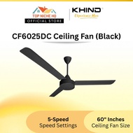 Khind CF6025DC White/Black Ceiling Fan with 5-Speed Settings and 60" Size