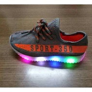YEZZY GREY UNISEX KIDS LED SHOES