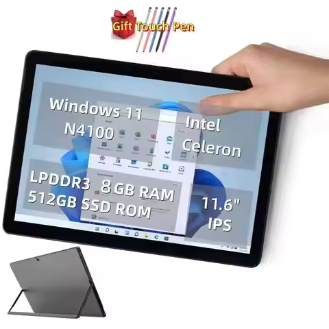 Type-C 11.6" Windows 11 Home Tablet 8GB RAM 512GB ROM 64bit Intel Celeron N4100 1920 x 1080 Pixel 2 
