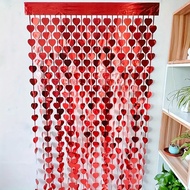 2pcs Love Heart Foil Curtain Valentine's Day Rain Tassel Curtain Rain Curtain Happy Valentine's Day 