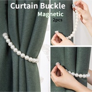 2pcs Curtain Buckles，ABS Pearl Magnet Curtain Tiebacks