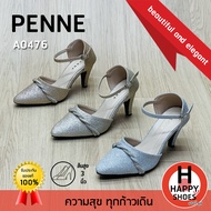 [🥇เพนเน่แท้100%🔢ไซส์35-40👠ส้น 3 นิ้ว] PENNE รองเท้ากากเพชรเปิดส้นสูง รองเท้ากากเพชรรัดส้น กากเพชรหัว