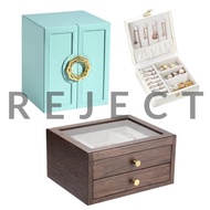 REJECT 5-tier Wardrobe-shaped  Small 2-Tier Walnut Brass Jewellery Organiser Case
