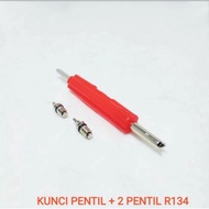 1 pcs Valve Wrench Package + 2 Original R134a R134 Car AC Valves