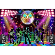 7x5ft Disco Party Photography Backdrop 70s 80s 90s Disco Ball Dance Stage Decorations Banner for Dan