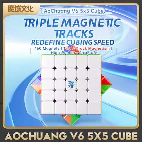 [CubeFun]MOYU AoChuang V6 5x5 Cube Magnetic UV Stickerless Magico Puzzle Children's Gifts Fidget Pro