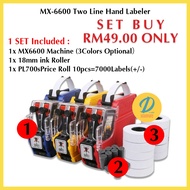 MX-6600 Set Two Line Hand Labeller  Mesin Harga Tag 10 Digit 2 Line MX6600