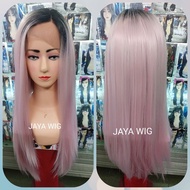 Lace Wig Lurus. Rambut Palsu Wanita Model Ombre