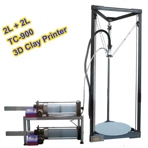 Clay Ceramic 3D printer, Large Clay 3D Kossel Printer 2L+2L barrel TC-900 DIY kit
