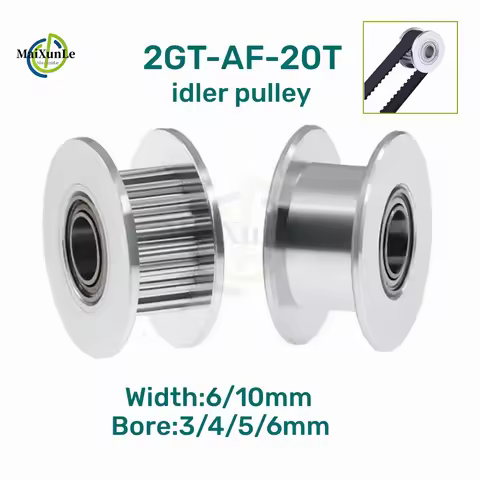GT2 2GT Timing Pulley idler pulley Silver 20 Teeth AF Type Bore 3/4/5/6mm For width 6 /10mm Belt 3D 