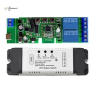 Tuya Zigbee 2CH Smart Relay Switch Sensor AC85-250V Switch Access Control Relay Controller with Shel