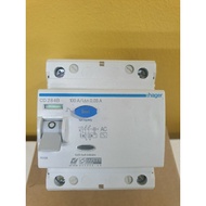 Hager CD284B 100A 4 module 30mA AC Inter Differential Residual Current Circuit Breaker Device RCCB