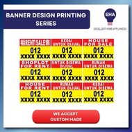 Banner Printing, Property Banner, House For Sale or Rent / Shop For Sale or Rent/ Room For Rent (4x3