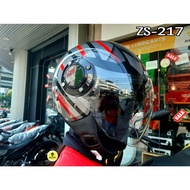 ZEUS ZS 217 Metallic Black BN2 Red Classic Helmet
