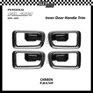 Perodua Alza 2014-2021 Inner Door Handle Trim Carbon Fiber Black Interior Accessories