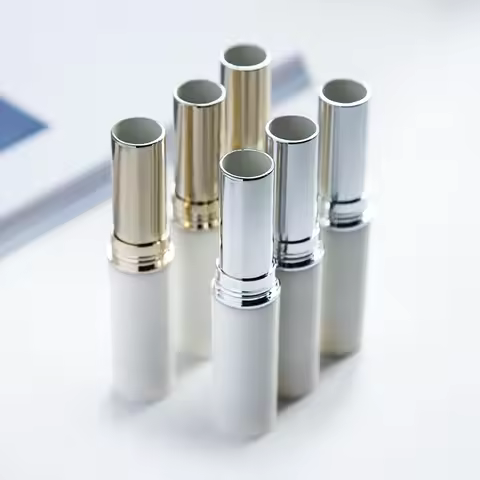 10-200pcs White Gold Silver Round Direct Hot Filling Lipstick Tube Lip Balm Container Empty Lipstick