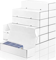 12-Pack 1100 Count Trading Card Storage Box, White Corrugated Cardboard Storage Box, Sports Trading 
