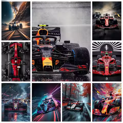 F1 Racing 5D Diamond Painting Kit DIY Handcraft Art Full Round/Square Drill Rome Decor Gift for Frie