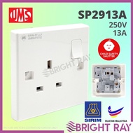 [1PC] UMS SP2913A 2913A 13A 1 Gang Switch Socket Outlet, Sirim Approved