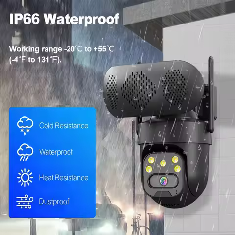 5MP Outdoor Pan/Tilt Bluetooth Speaker WiFi Security Camera 360° View Auto Tracking Audio Cloud & SD