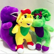 Kedaiibubabah Barney and Friends Soft Plush Toy with Music Player Dinosaur Toy for Boys and Girls