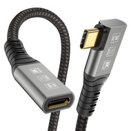 USB C Thunderbolt 4 Extension Cable 40Gbps, Right Angle Male to Famale Extender Cord 90 Degree, 8K D