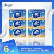 Vinda Classic 400 Ply 2-Ply Facial Tissue 6 Packs