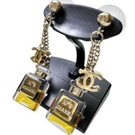 香奈兒香水瓶圖案耳環，帶可可標誌，GP 5.4克，09A 女士 [二手]