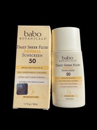 已過期 Babo Botanicals Daily Sheer Fluid Mineral Sunscreen SPF 50