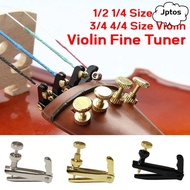 JPTOS 4PCS/Set Violin Fine Tuner, Metal for 1/2-1/4 3/4-4/4 Size Violin Fiddle String Adjuster, Stri