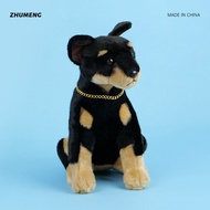 New Sitting Chain Cute Children's Birthday Gift Toy Realistic Doberman Plush Doll