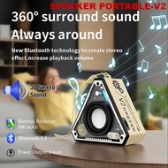 Speaker Portable MECHA Bluetooth 5.3 TWS HiFi 3D Stereo Sound Recharge 500mAh - V2