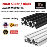2060 Aluminium Profile size 20x60 20cm/40cm/60cm/80cm/100cm for commercial or DIY use