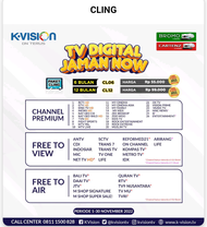 Paket Cling  K vision 12 bulan mnc group muncul semuanya