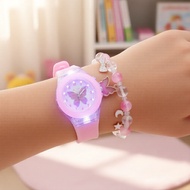 Kegllect Kids Butterfly Quartz Watch Trendy Cartoon Beaded Bracelet Decorative Accessories for Girls