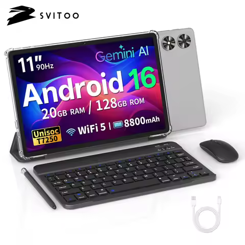 SVITOO Tablet 2026 Android 16 11 Inch 90Hz HD IPS Screen Unisoc T7250 Octa-Core Processor 4GB Physic