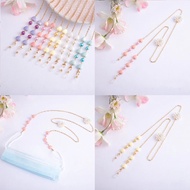 Pearl Love Sling Mask Extender 2 In 1 / Rose Chain / Mask Chain / Connection Mask / Headscarf Mask Strap / Crystal Mask Chain/Rantai Topeng