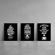 Aesthetic Coffee Quotes Wall Poster Cafe Wall Decoration Coffee Quotes Display Wall Decor