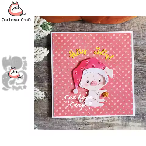 Catlove Pig Christmas Animal Metal Cutting Dies Scrapbooking Mold Stencil Die Cuts Card Making DIY C